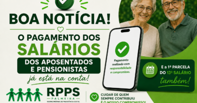 RPPS DE PALMEIRA ANTECIPA PAGAMENTO DA PRIMEIRA PARCELA DO 13º SALÁRIO E EFETUA PAGAMENTO DA FOLHA DE JULHO